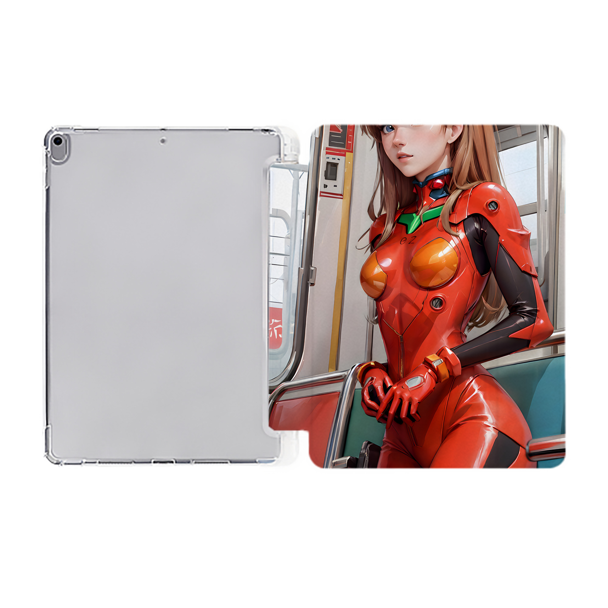 （画像用） EVA 新世紀エヴァンゲリオン IPad ケース ペン収納付き 三つ折りスタンド PUレザー×シリコン 対応機種9.5/10.5/10.9インチ